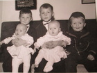 Mirjan ja Timon lapset Seppo, Jussi, Matti, Anu ja Eve 1960-luvulla.(Kuva Mirjan ja Timon kotikuvat)