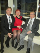 Rauno ja Raija Manninen sekä Timo Marjanen Teuvon juhlavieraina.(Kuva:Anupii)