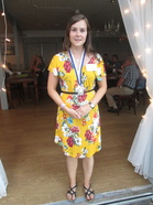 Haveristen sukuseuran vastavalittu hallitusjäsen Mari Haverinen sukuseuran Kesäjuhlassa Kiteen PajarinHovissa. @nupiironen